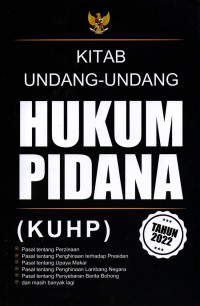 Kitab Undang-Undang Hukum Pidana KUHP