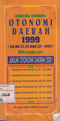 Undang-Undang Otonomi Daerah 1999